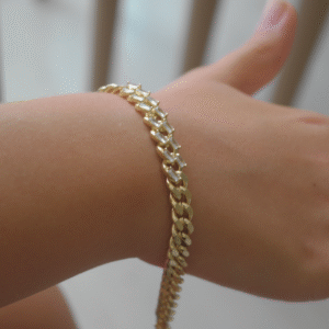 Fashion Jewerly 14K Taşlı Çelik Gold Bileklik