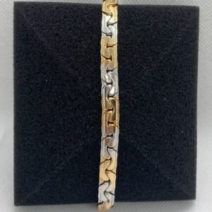 İDİLCE 2 Renkli 14K Kalın Çelik GOLD Bileklik