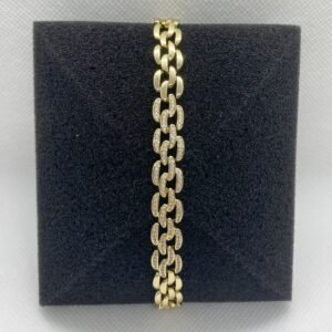 İDİLCE Stil İncisi 14K Kalın Çelik GOLD Bileklik