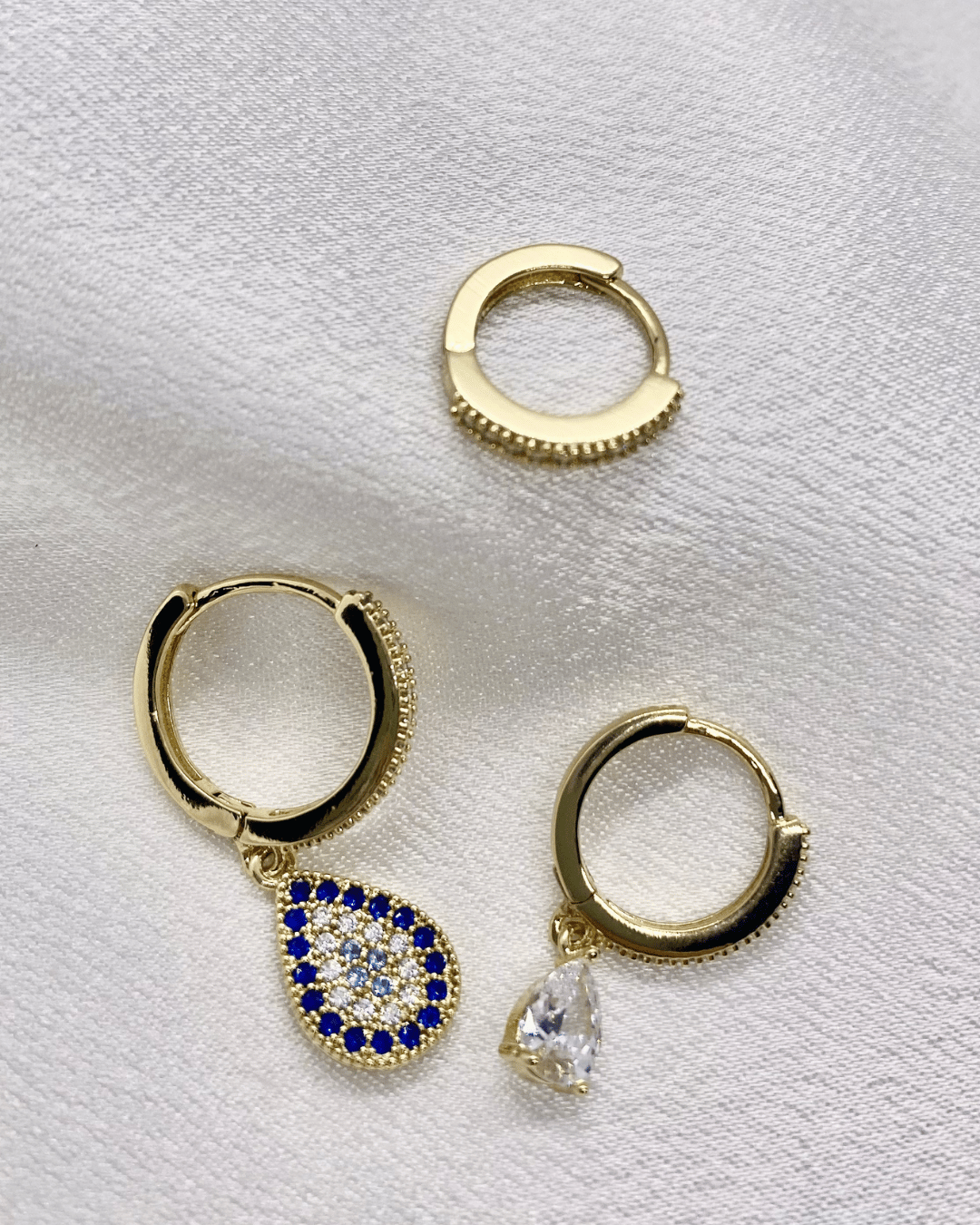 3’lü Karışık Nazar Boncuklu ve Taş Detaylı