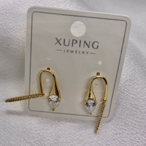 Zirkon Taş Detaylı Ok Uçlu Gold Küpe